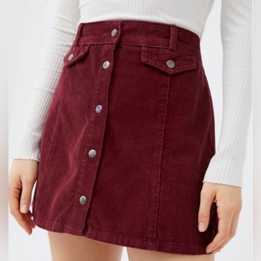 Urban Outfitters BDG Maroon Corduroy Mini Skirt Medium